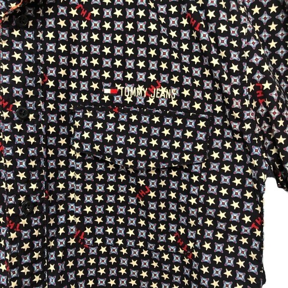 Vintage Y2K Tommy Hilfiger All Over Stars Long Sleeve Button Down Shirt Size L - Picture 4 of 9